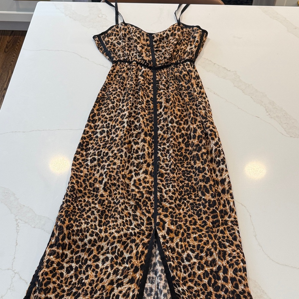 Nanushka Animal Print Dress with Black Accents